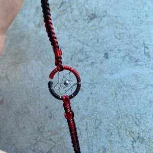 Black & Red Dreamcatcher Woven Bracelet
